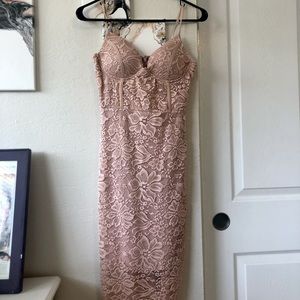 Lace bodice styled midi dress